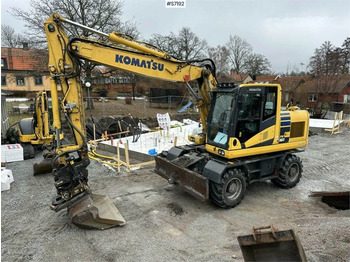 Bager točkaš Komatsu PW160-11 Wheeled excavator with trailer, buckets: slika 1