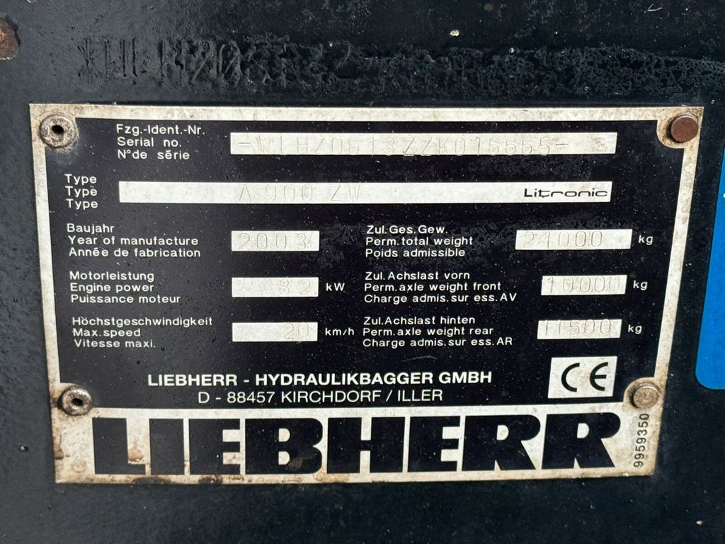 Bager točkaš Liebherr A 900 ZW Litronic Mobilbagger *Greifer *21 Ton: slika 17