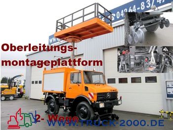 UNIMOG 424 4x4 Zweiwege Hubarbeitsbühne Strom/Oberleitg - Vazdušna platforma