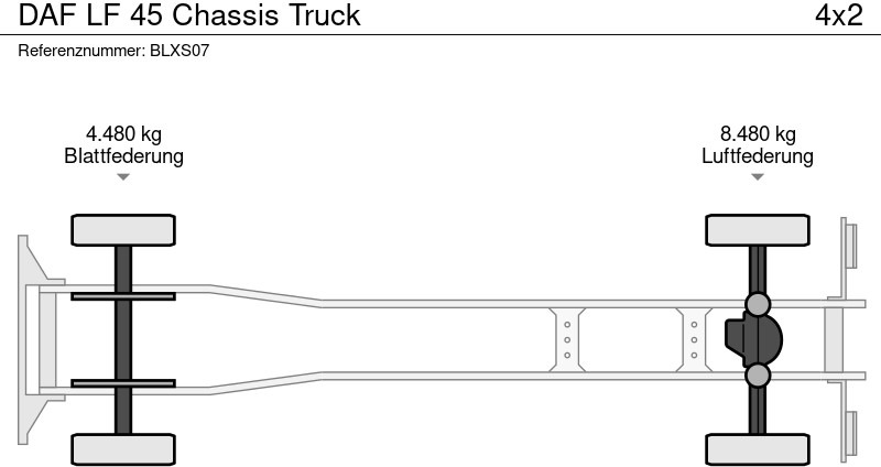 Kamion sa golom šasijom i zatvorenom kabinom DAF LF 45 Chassis Truck: slika 15