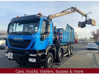 Kamion sa hidrauličnom kukom, Kamion sa dizalicom Iveco Trakker 450 BB 8x4 HTS Seilabroller + Kranmulde: slika 1