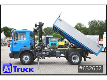 Istovarivač, Kamion sa dizalicom MAN F2000, 18.284, HIAB Kran, 3 Seitenkipper, Tuev 0: slika 1