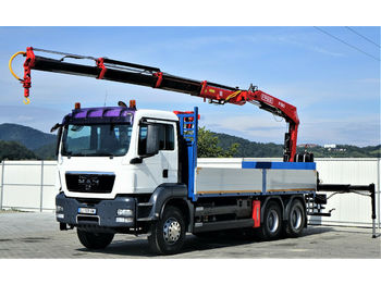 Kamion sa tovarnim sandukom, Kamion sa dizalicom MAN TGS 33.440 Pritsche 6,30 m+Kran*6x4!: slika 1