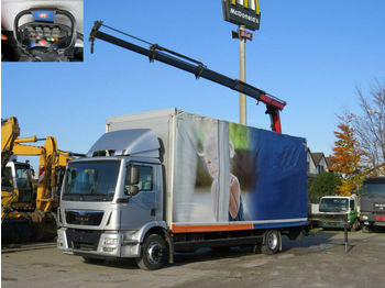 Kamion sa tovarnim sandukom, Kamion sa dizalicom MAN TG-M 15.250 BL Pritsche Heckkran 4xhydr+Funk: slika 1