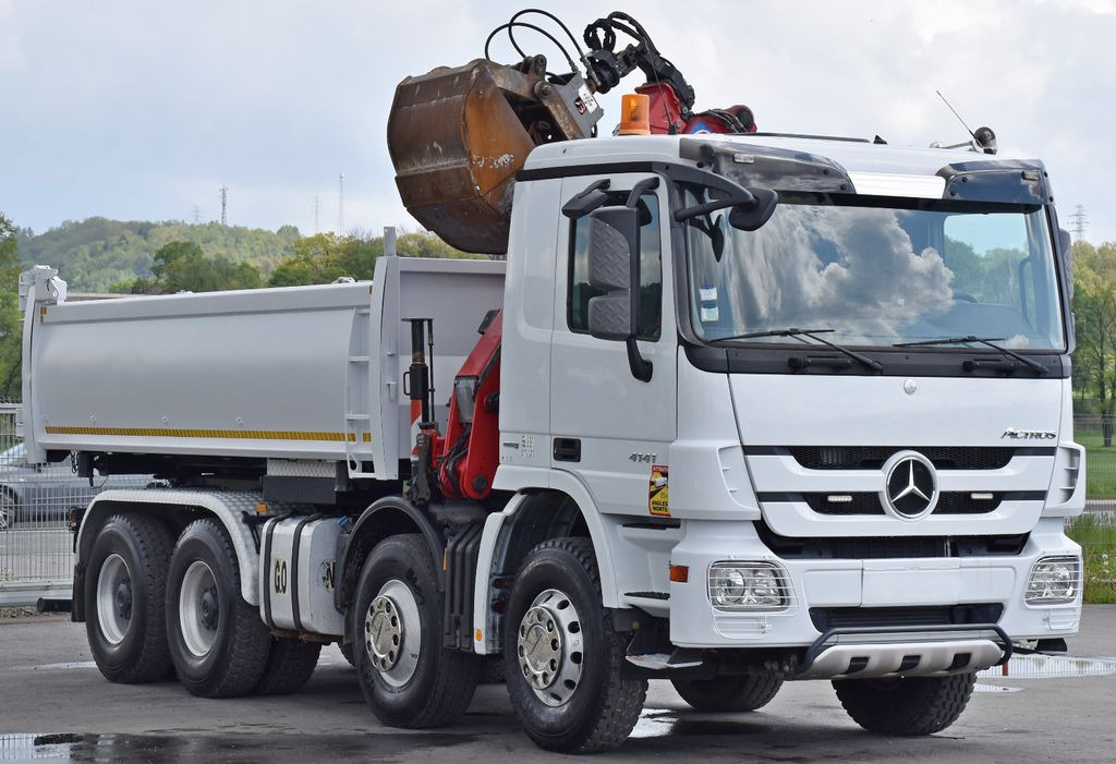 Kamion sa dizalicom, Istovarivač Mercedes-Benz ACTROS 4141 * HMF 1643 - Z2 + FUNK / 8x4: slika 4