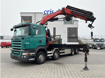 Kamion sa tovarnim sandukom, Kamion sa dizalicom Scania R420 8x2  Fassi F660 XP Seilwinde Containerverri.: slika 1