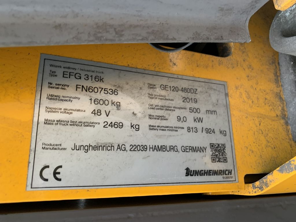 Električni viljuškar Jungheinrich EFG316k: slika 4