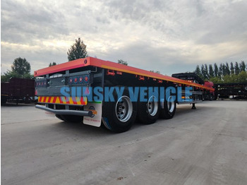 Novu Plato poluprikolica za prevoz glomaznih materijala SUNSKY 40FT 3 axle flatbed trailer: slika 5