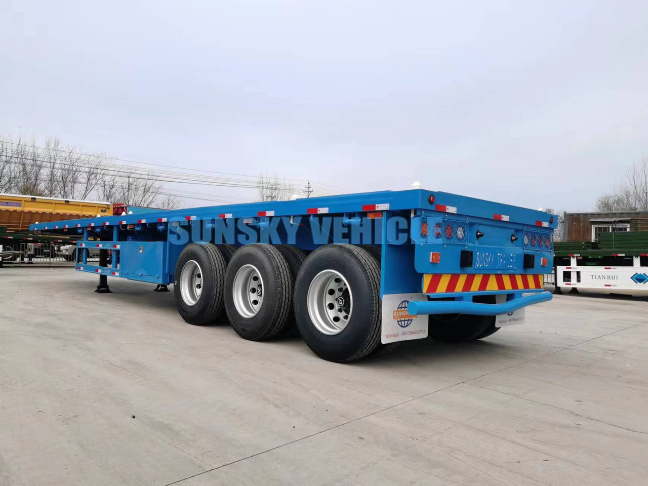 Novu Plato poluprikolica za prevoz glomaznih materijala SUNSKY 40FT 3 axle flatbed trailer: slika 10