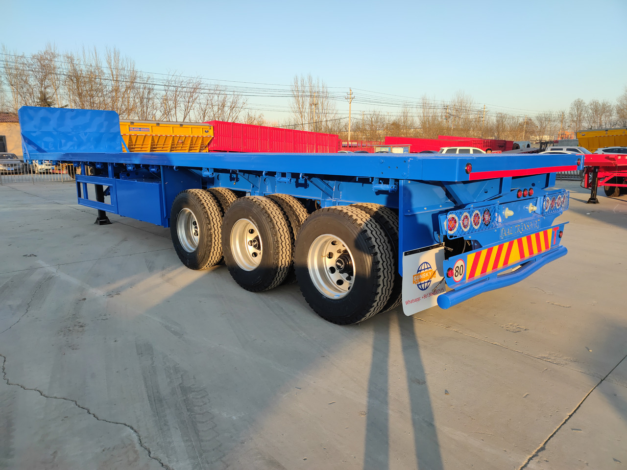 Novu Plato poluprikolica za prevoz glomaznih materijala SUNSKY 40FT 3 axle flatbed trailer: slika 14