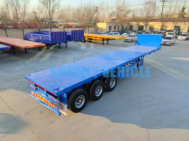Novu Plato poluprikolica za prevoz glomaznih materijala SUNSKY 40FT 3 axle flatbed trailer: slika 8