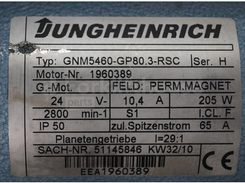 Motor za Oprema za rukovanje materijalima Jungheinrich 51145846 Steering motor 24V type GNM5460-GP80.3 sn 1960398: slika 2