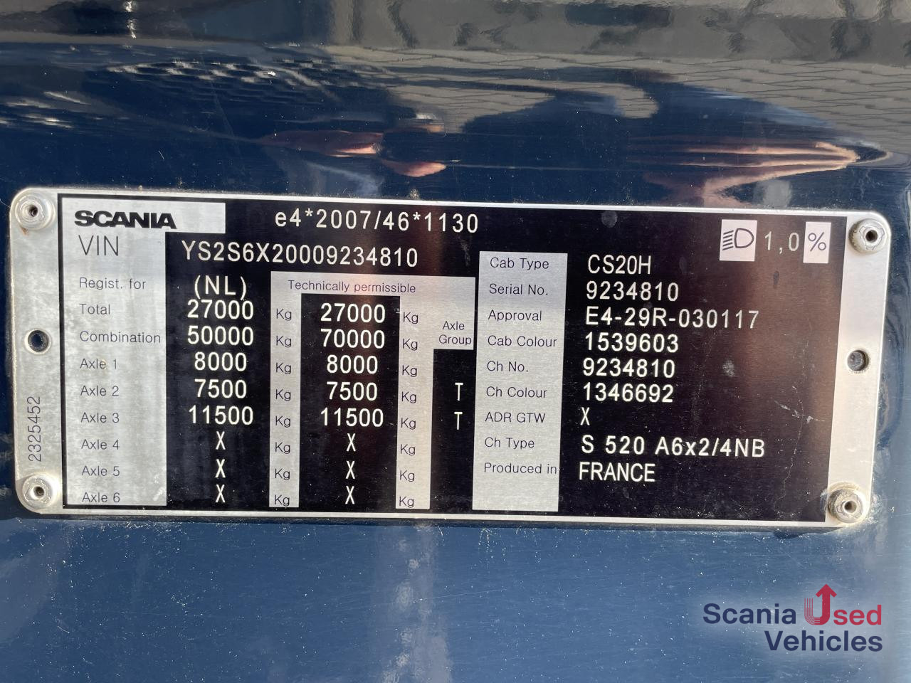 Tegljač SCANIA S 520 A6x2/4NB DIFF LOCK RETARDER 8T FULL AIR V8: slika 7