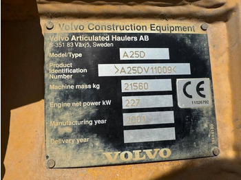 Zglobni kiper Volvo A 25 D: slika 4 Zglobni kiper Volvo A 25 D: slika 4