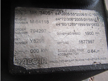 Motor i delovi za Kamion DAF XF 105 460 (MX340SI) SUMP LOCKING RING P/NO 0963127: slika 3