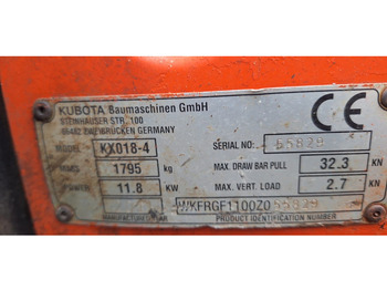 Mini bager Kubota KX018-4: slika 4 Mini bager Kubota KX018-4: slika 4