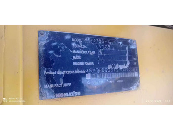 Kiper sa krutom šasijom/ Kiper za kamen KOMATSU HD785