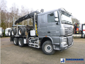 Kamion sa dizalicom DAF XF 105.510 6x4 + Loglift F281S83 crane / timber truck + dolly: slika 2