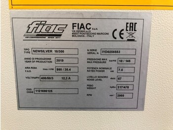Novu Kompresor za vazduh Fiac New Silver D 10 / 300 Silent 7.5 kW 860 L / min 10 bar Elektrische Schroefcompressor met ketel en droger: slika 3