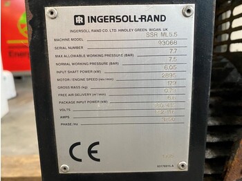 Kompresor za vazduh Ingersoll Rand SSR ML 5.5 SSR ML5.5 6 kW 800 L / min 7.5 Bar Elektrische Schroefcompressor: slika 3