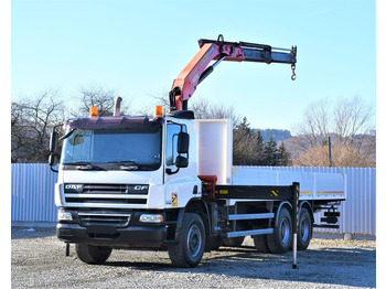 Kamion sa dizalicom, Kamion sa tovarnim sandukom DAF CF 75.360 Pritsche 7,95 m + KRAN / FUNK * 6x4: slika 2