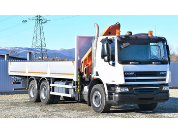 Kamion sa dizalicom, Kamion sa tovarnim sandukom DAF CF 75.360 Pritsche 7,95 m + KRAN / FUNK * 6x4: slika 3