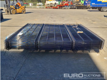 Građevinska oprema Unused Galvanised & Powder Coated Heavy Duty (5mm) Wire Mesh Fencing, 25 x H2.4m x W2.2m Panels, 26 x 60mm x 60mm x3m Posts, with Fittings (Black): slika 2
