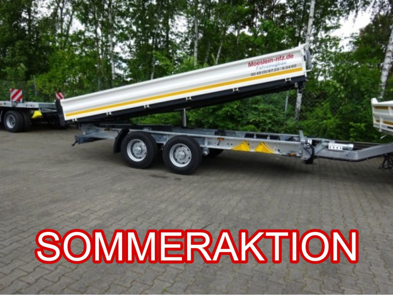 Möslein TTD 11 Weiß neuer Tandem 3- Seitenkipper Tieflader-- Neufahrzeug -- - Prikolica istovarivača: slika 1 Möslein TTD 11 Weiß neuer Tandem 3- Seitenkipper Tieflader-- Neufahrzeug -- - Prikolica istovarivača: slika 1