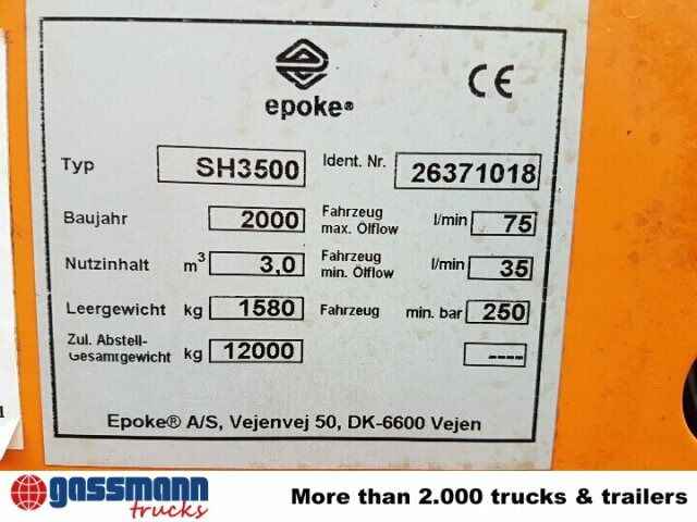 Epoke Salzstreuer SH 3500 mit Hydraulikantrieb - Rasipač peska/ Soli za Korisno/ Posebno vozilo: slika 4 Epoke Salzstreuer SH 3500 mit Hydraulikantrieb - Rasipač peska/ Soli za Korisno/ Posebno vozilo: slika 4