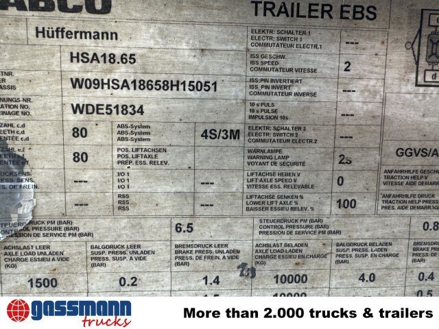 Hüffermann HSA 18.65 Schlittenabroller - Abrol/ Autopodizač prikolica: slika 5 Hüffermann HSA 18.65 Schlittenabroller - Abrol/ Autopodizač prikolica: slika 5