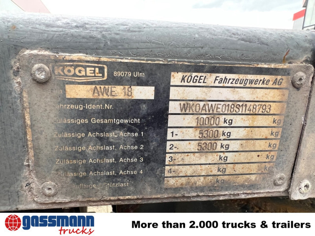 Kögel AWE 18, Ex-Fahrschule - Prikolica za prevoz kontejnera/ Prikolica sa promenjivim sandukom: slika 4 Kögel AWE 18, Ex-Fahrschule - Prikolica za prevoz kontejnera/ Prikolica sa promenjivim sandukom: slika 4