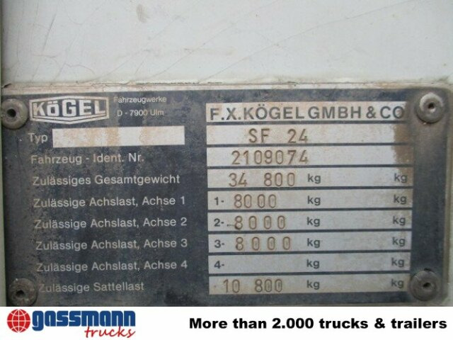Kögel SF 24 Kofferauflieger, gelenkte Achse, Rolltor, - Poluprikolica sa zatvorenim sandukom: slika 4 Kögel SF 24 Kofferauflieger, gelenkte Achse, Rolltor, - Poluprikolica sa zatvorenim sandukom: slika 4
