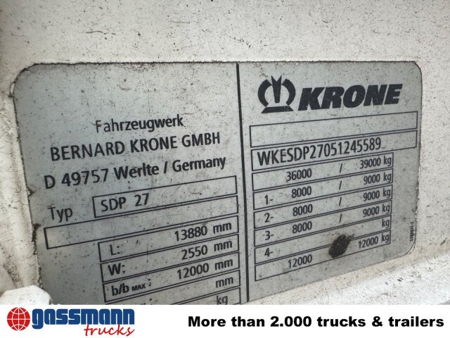 Krone SDP 27 , Edscha-Verdeck, Ex-Fahrschule - Plato poluprikolica: slika 5 Krone SDP 27 , Edscha-Verdeck, Ex-Fahrschule - Plato poluprikolica: slika 5