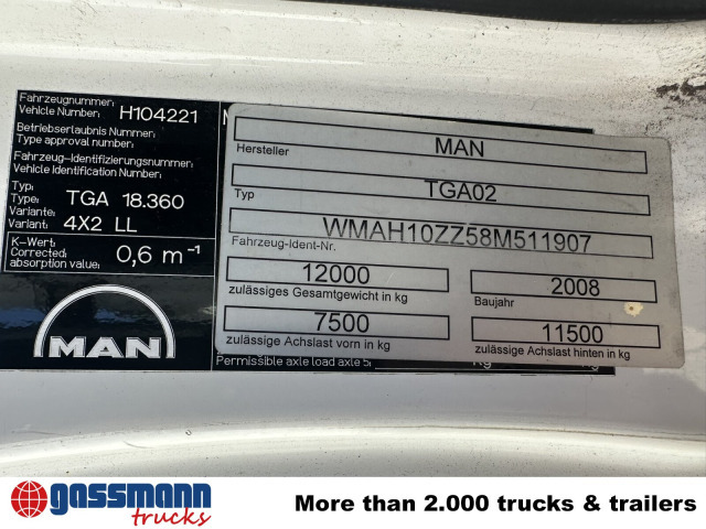 Kamion za prevoz kontejnera/ Kamion sa promenjivim sandukom MAN TGA 18.360 LL 4x2, Fahrschule: slika 14 Kamion za prevoz kontejnera/ Kamion sa promenjivim sandukom MAN TGA 18.360 LL 4x2, Fahrschule: slika 14