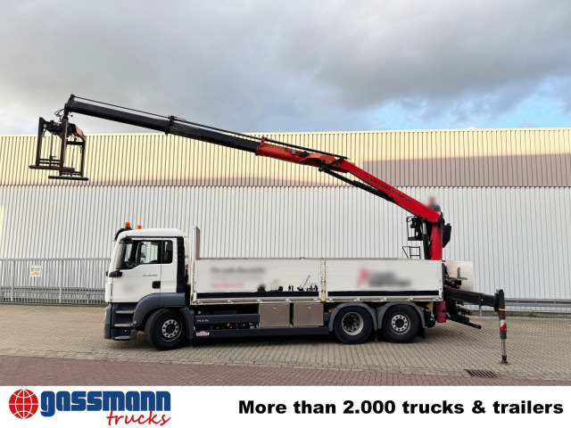 Kamion sa tovarnim sandukom, Kamion sa dizalicom MAN TGS 26.420 6x2-4 LL, Navi, Lenk-/Liftachse,: slika 14