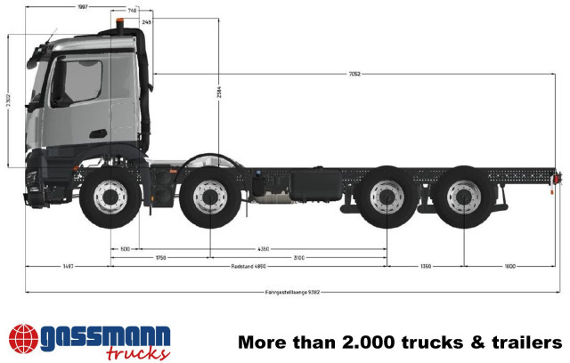 Mercedes-Benz Arocs 3253 L 8x4/4, MultimediaCockpit, Navi, - Kamion sa golom šasijom i zatvorenom kabinom: slika 5 Mercedes-Benz Arocs 3253 L 8x4/4, MultimediaCockpit, Navi, - Kamion sa golom šasijom i zatvorenom kabinom: slika 5