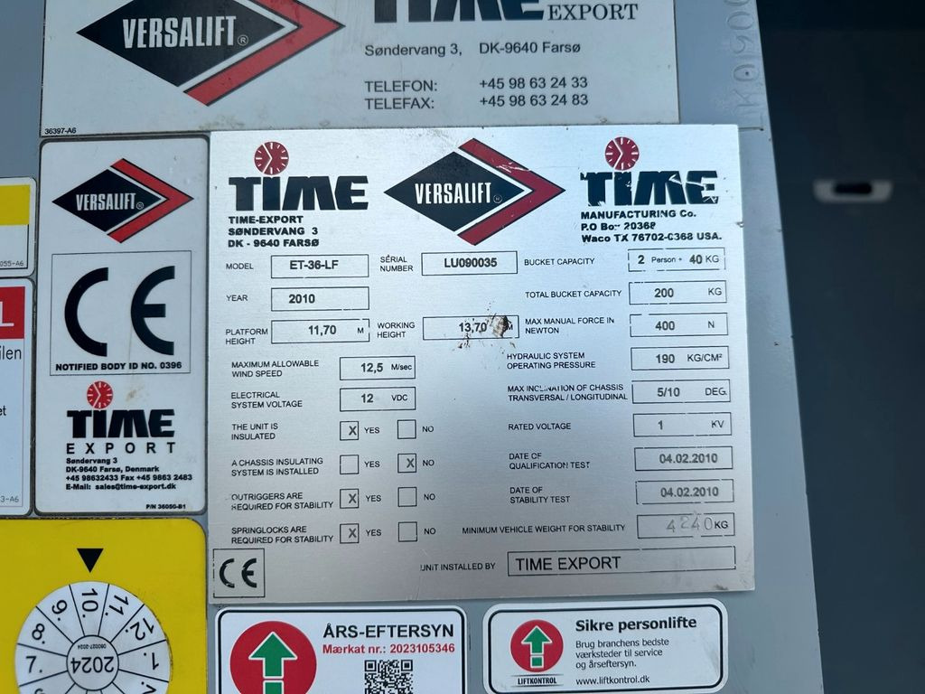 Vazdušna platforma montirana na kamion, Dostavno vozilo Mercedes-Benz Sprinter 516 CDI Versalift ET-36-LF 13,7 m.: slika 9