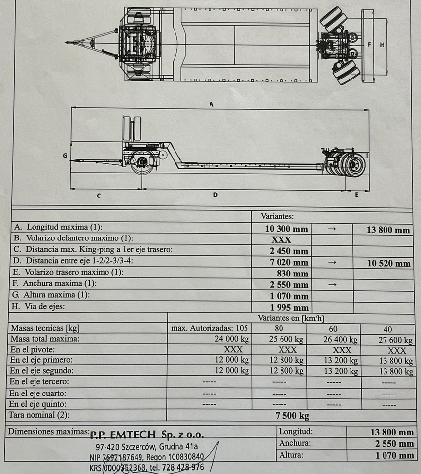 EMTECH PCN 18 PNZ-S Tiefbett zagłębiana Rozsuwana UNIKAT JAK NOWA - Niska prikolica za prevoz: slika 5 EMTECH PCN 18 PNZ-S Tiefbett zagłębiana Rozsuwana UNIKAT JAK NOWA - Niska prikolica za prevoz: slika 5