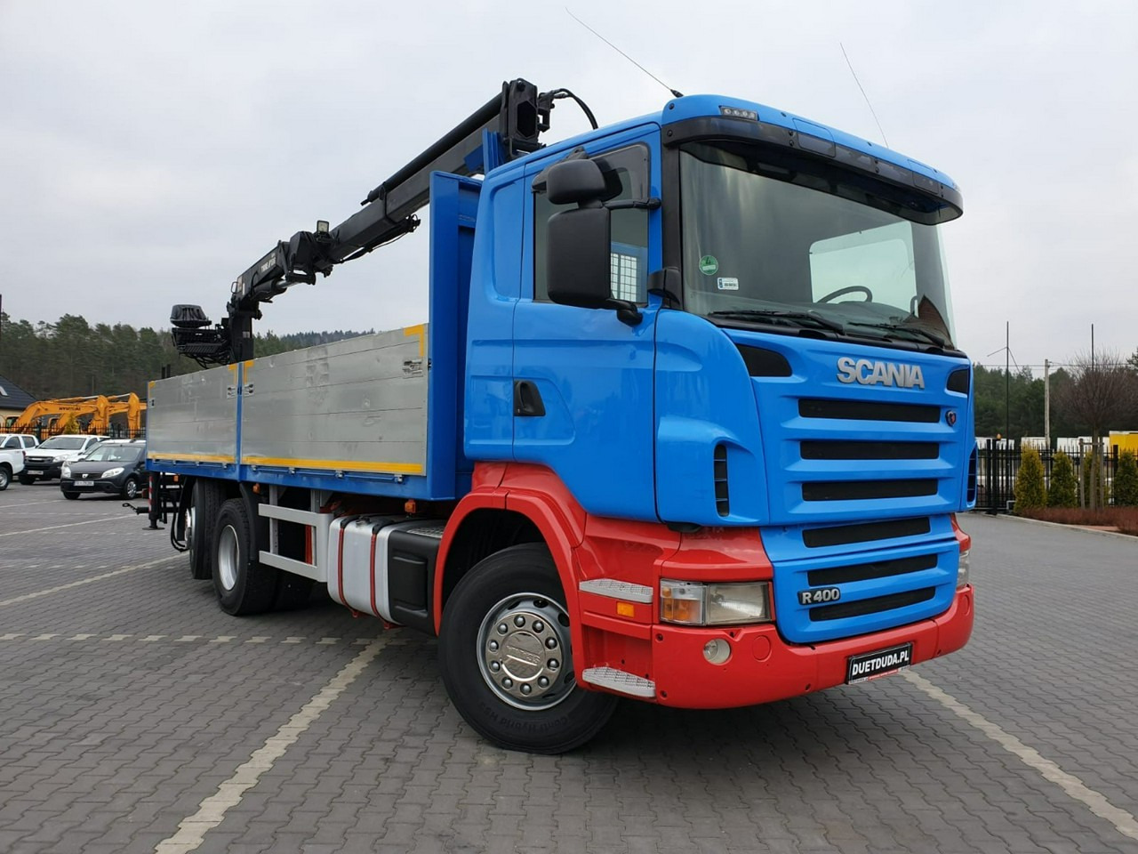 Kamion sa tovarnim sandukom, Kamion sa dizalicom Scania R 400 LB 6x2 HDS Budowlanka Widły Oś Skrętna Super Stan: slika 16