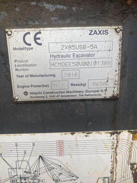 Hitachi ZX85USB-5A - Bager guseničar: slika 4 Hitachi ZX85USB-5A - Bager guseničar: slika 4