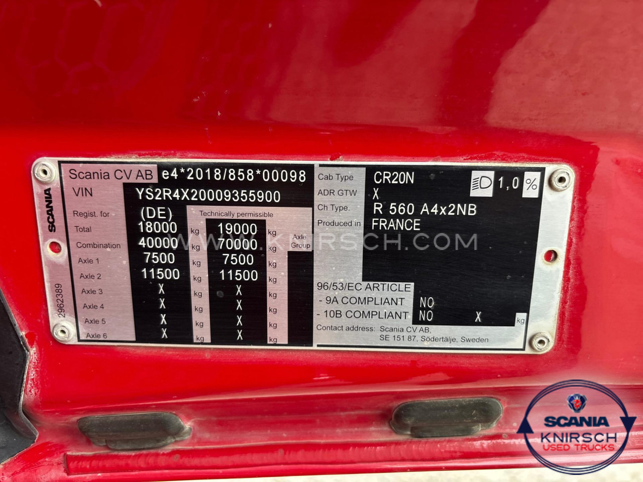 SCANIA R560A4x2NB / Super / Voll-Luft / Hydraulik - Tegljač: slika 2 SCANIA R560A4x2NB / Super / Voll-Luft / Hydraulik - Tegljač: slika 2