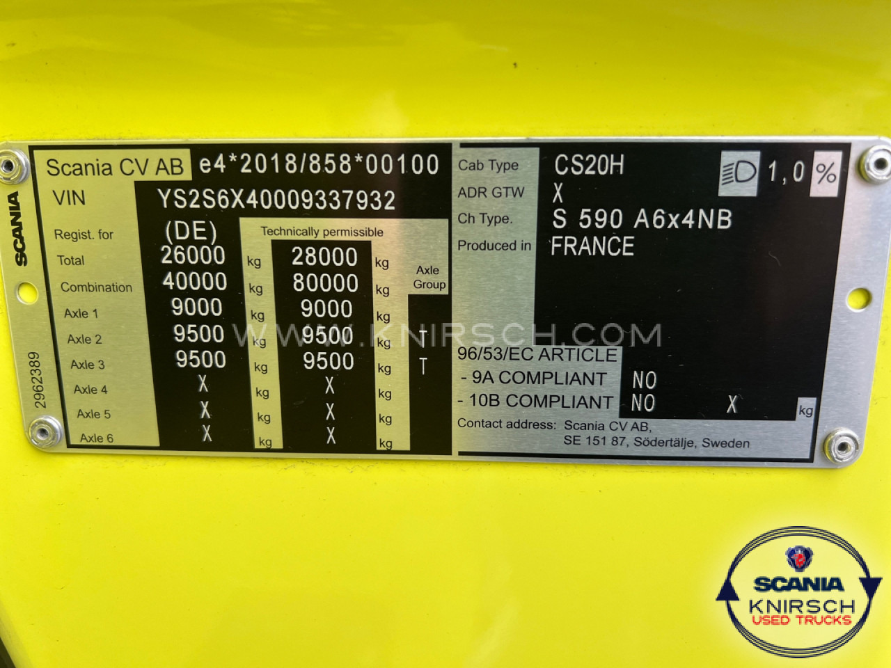 Tegljač SCANIA S590A6X4NB: slika 12 Tegljač SCANIA S590A6X4NB: slika 12