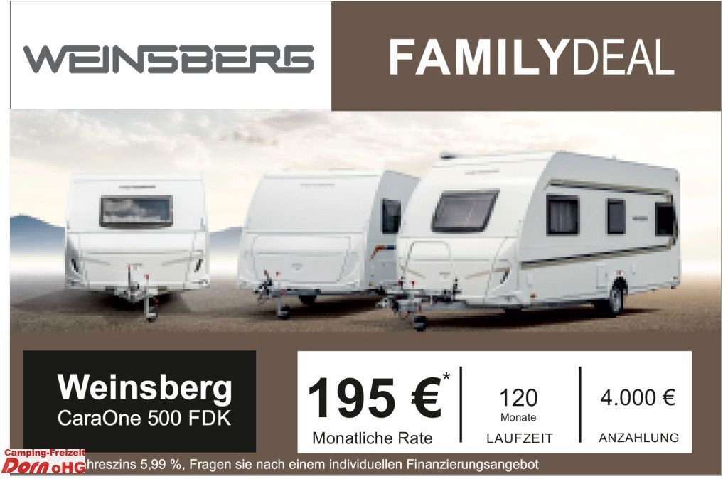 Weinsberg CaraOne 500 FDK Viel Ausstattung Weinsberg CaraOne 500 FDK Viel Ausstattung - Kamp prikolica: slika 1 Weinsberg CaraOne 500 FDK Viel Ausstattung Weinsberg CaraOne 500 FDK Viel Ausstattung - Kamp prikolica: slika 1