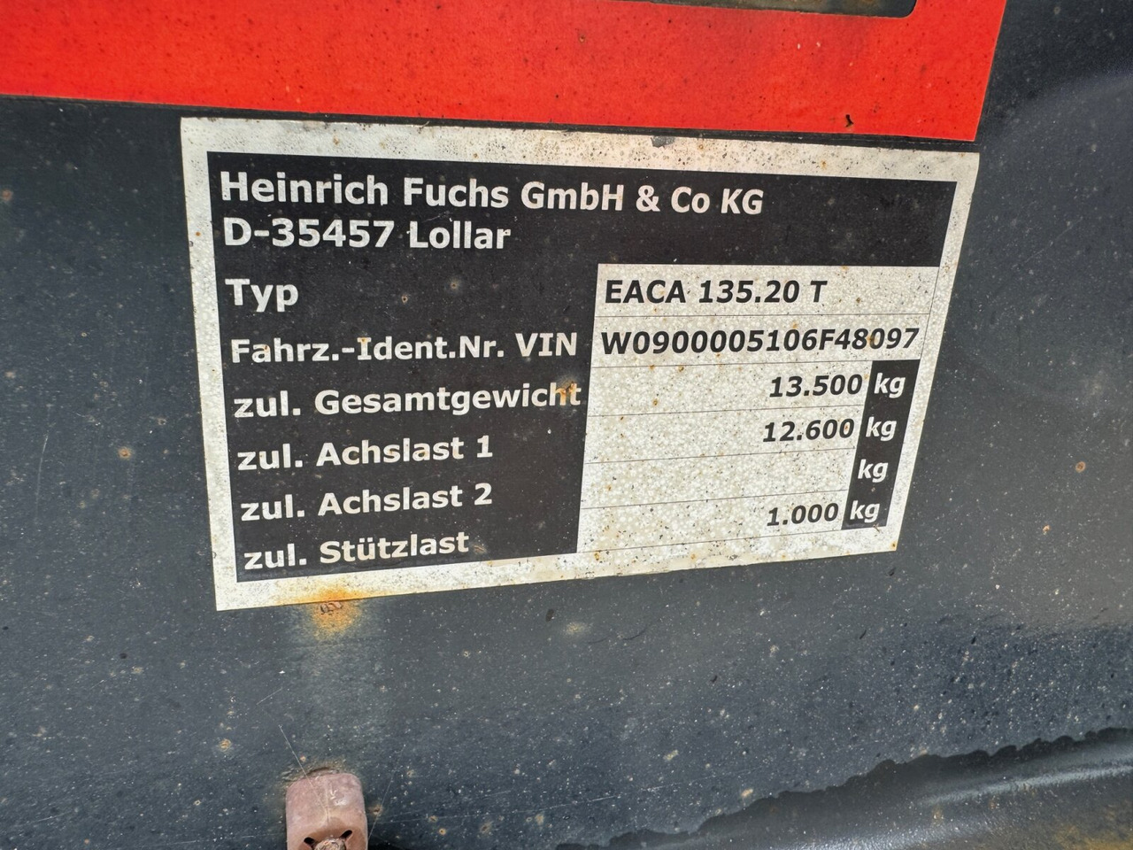 EACA 135.20 T FUCHS EACA 135.20 T, Absetzanhänger für 1 Mulde - Abrol/ Autopodizač prikolica: slika 2 EACA 135.20 T FUCHS EACA 135.20 T, Absetzanhänger für 1 Mulde - Abrol/ Autopodizač prikolica: slika 2