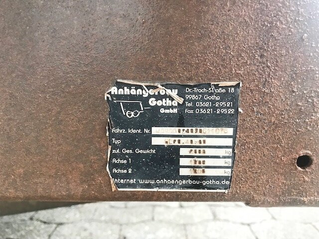 HL 20.40x20 Gotha Anh-Bau HL 20.40x20, Ex- - Plato prikolica: slika 2 HL 20.40x20 Gotha Anh-Bau HL 20.40x20, Ex- - Plato prikolica: slika 2