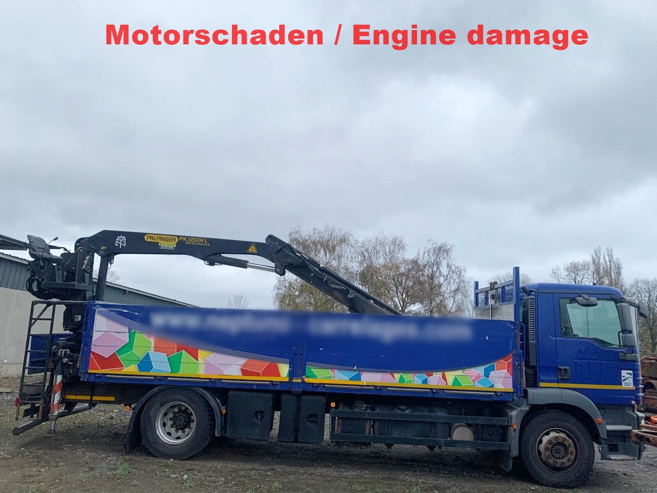 MAN TGM 18.290 4x2 BL mit MOTORSCHADEN! TGM 18.290 4x2 BL, Heckkran Palfinger PK12001L, MOTORSCHADEN! - Kamion sa dizalicom, Kamion sa tovarnim sandukom: slika 1 MAN TGM 18.290 4x2 BL mit MOTORSCHADEN! TGM 18.290 4x2 BL, Heckkran Palfinger PK12001L, MOTORSCHADEN! - Kamion sa dizalicom, Kamion sa tovarnim sandukom: slika 1