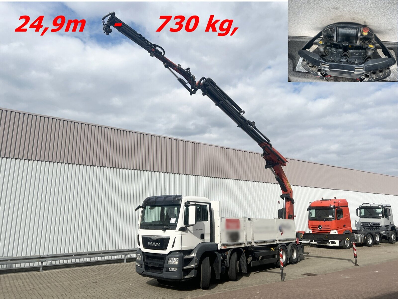 MAN TGS 35.440 8x4 BL TGS 35.440 8x4 BL, Navi, Heckkran Palfinger PK42002 SH-F + Jip PJ 060 B, 24,9m-730kg, Funk - Kamion sa dizalicom, Kamion sa tovarnim sandukom: slika 1 MAN TGS 35.440 8x4 BL TGS 35.440 8x4 BL, Navi, Heckkran Palfinger PK42002 SH-F + Jip PJ 060 B, 24,9m-730kg, Funk - Kamion sa dizalicom, Kamion sa tovarnim sandukom: slika 1