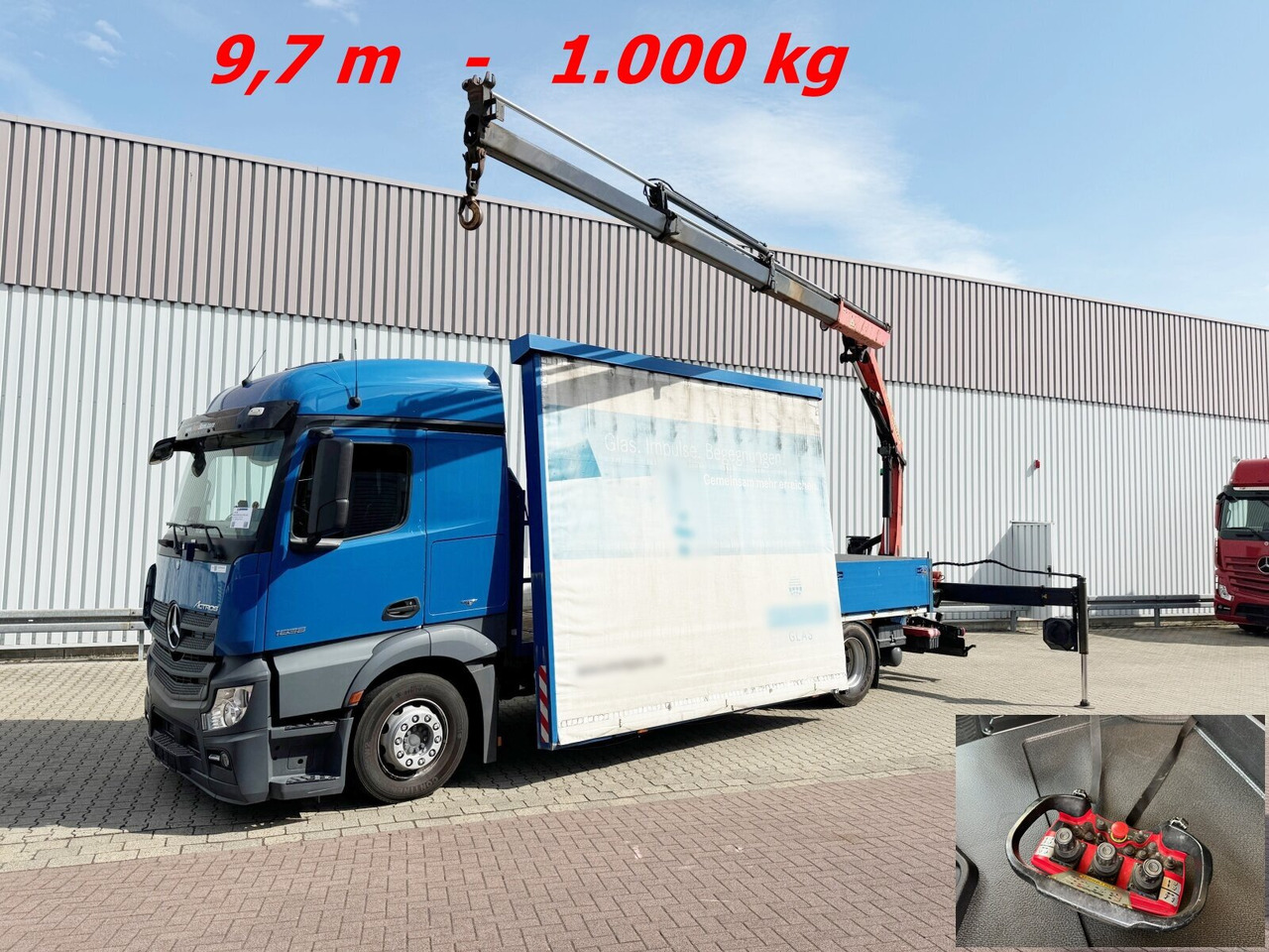 Mercedes-Benz Actros 1836 L 4x2 Actros 1836 L 4x2, Glastransporter, Heckkran Palfinger Pk 12002-EH, Funk - Kamion sa dizalicom: slika 1 Mercedes-Benz Actros 1836 L 4x2 Actros 1836 L 4x2, Glastransporter, Heckkran Palfinger Pk 12002-EH, Funk - Kamion sa dizalicom: slika 1