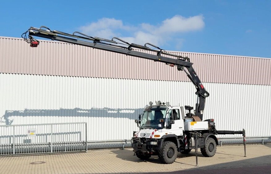Unimog U400 4x4 U400 4x4, Frontzapfwelle, Heckkran Hiab XS 144-E4 HiDuo, Seilwinde, Funk - Autodizalica: slika 1 Unimog U400 4x4 U400 4x4, Frontzapfwelle, Heckkran Hiab XS 144-E4 HiDuo, Seilwinde, Funk - Autodizalica: slika 1