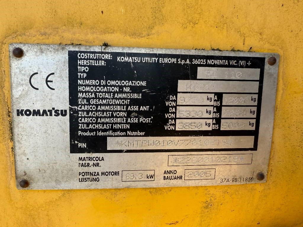 Bager točkaš Komatsu PW 110: slika 15 Bager točkaš Komatsu PW 110: slika 15